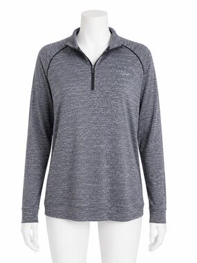Greg Norman Collection Marled Charcoal Quarter-Zip Performance Pullover